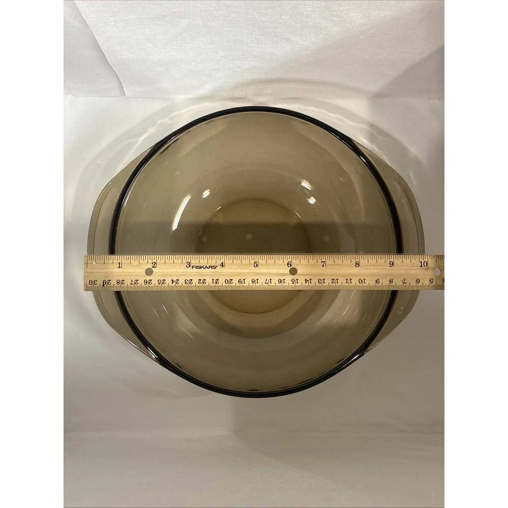 1990s Vintage Pyrex 024 Fireside Brown Glass 2qt Casserole Dish with Lid USA